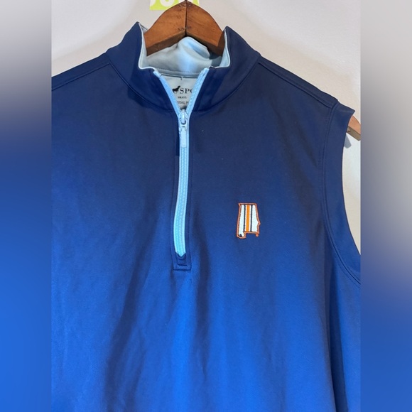 Horn Legend Sport Golf Vest Blue Sleeveless Zip-Up Vest Auburn Size Small - Picture 4 of 8